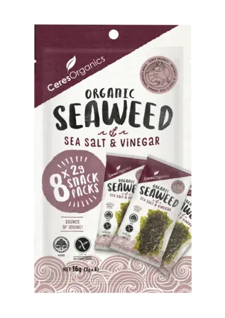 Ceres Seaweed Snack Multipack - Salt & Vinegar  - 8 x 2g